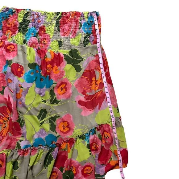 Lane Bryant~Floral print~Asymmetrical Skirt~fully lined~smocking detail~sz 18/20 - Picture 5 of 10